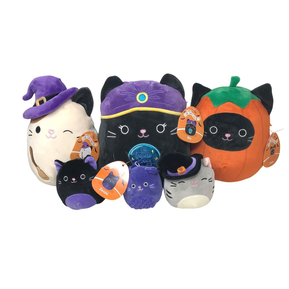 Squishmallows Halloween Cat Plush Bundle Bly Calio Cam Zazzie Tally Lot of 6